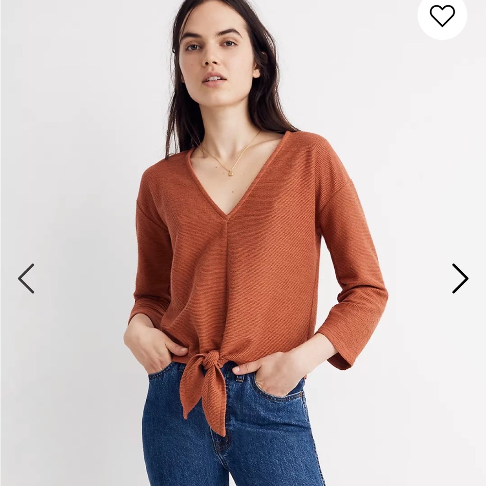 Madewell Textured Tie Front Top
